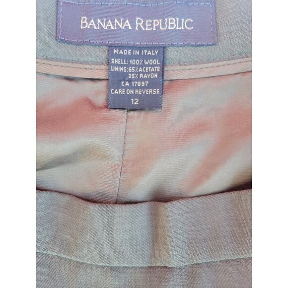 Banana Republic Wool Pencil Skirt Women’s Military Back Slit Workwear size 12 - Picture 3 of 9